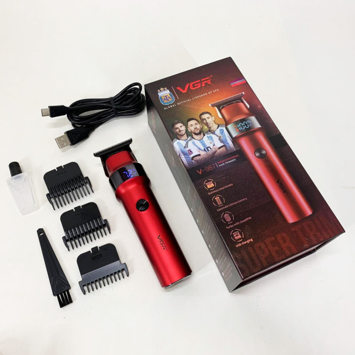 Машинка для стрижки волосся VGR V-987 RED, Бритва триммер для чоловіків