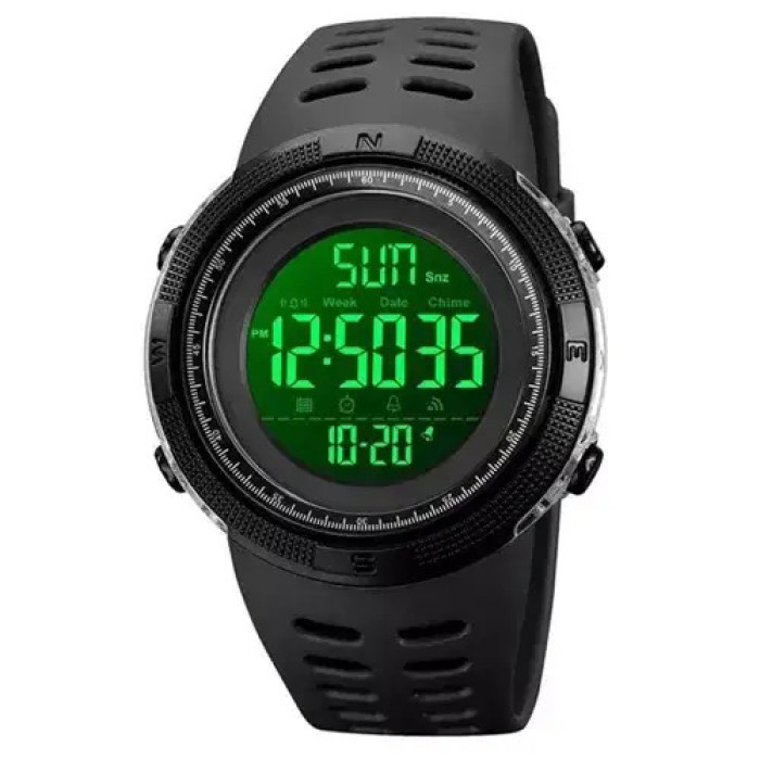 Годинник наручний чоловічий SKMEI 2070BKWT BLACK-WHITE, водостійкий тактичний годинник. Колір: чорний