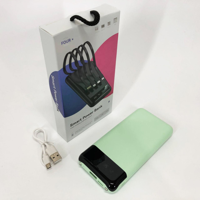 Павербанк Power Bank UKC 50000mAh Мобільна зарядка зовнішній акумулятор портативний павер. Колір: зелений