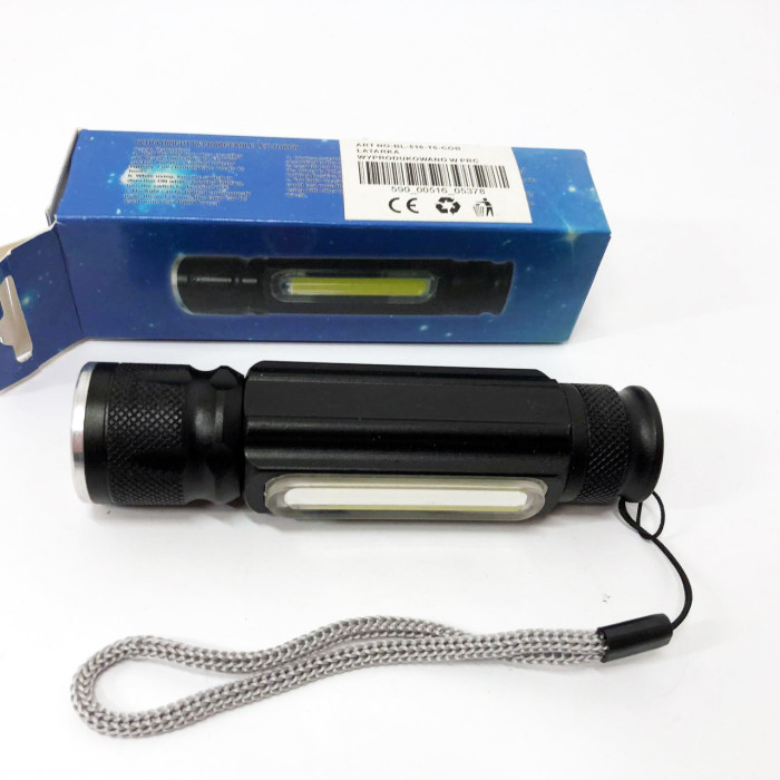 Ліхтарик портативний світлодіодний Police BL-516/616-T6-COB з USB-зарядкою, магнітом та функцією зуму