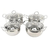 Набір посуду каструль із нержавіючої сталі Edenberg EB-3704 8 предметів з індукційним дном