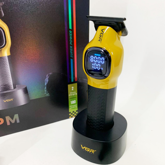 Тример для стрижки волосся VGR V-886T GOLD 8000RPM 4 насадки