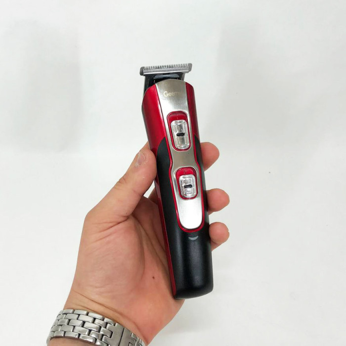 Машинка для стрижки 10в1 GEMEI GM-592, машина для окантування, підстригальна машинка. Колір: червоний