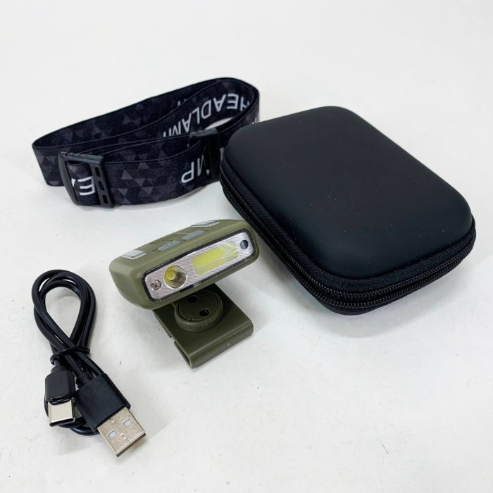 Ліхтар налобний Police W6129-XPE+COB+8RGB