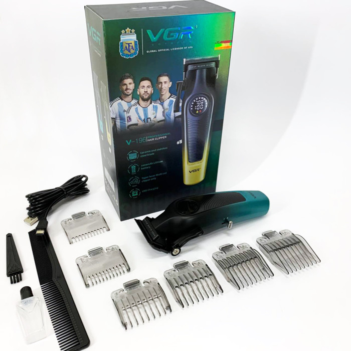 Акумуляторна машинка для стрижки VGR V-196 GREEN