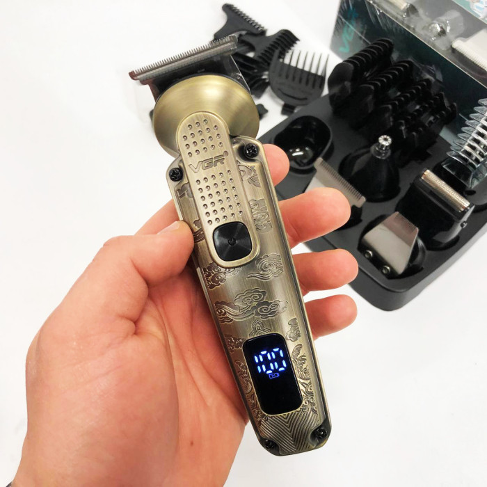 Набір для стрижки VGR 6 в 1 V-095, 16 насадок, Багатофункціональна акумуляторна машинка для стрижки