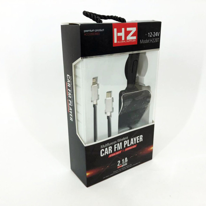FM модулятор HZ H22 BT для авто з Bluetooth, Авто трансмітер від прикурювача, Bluetooth фм передавач