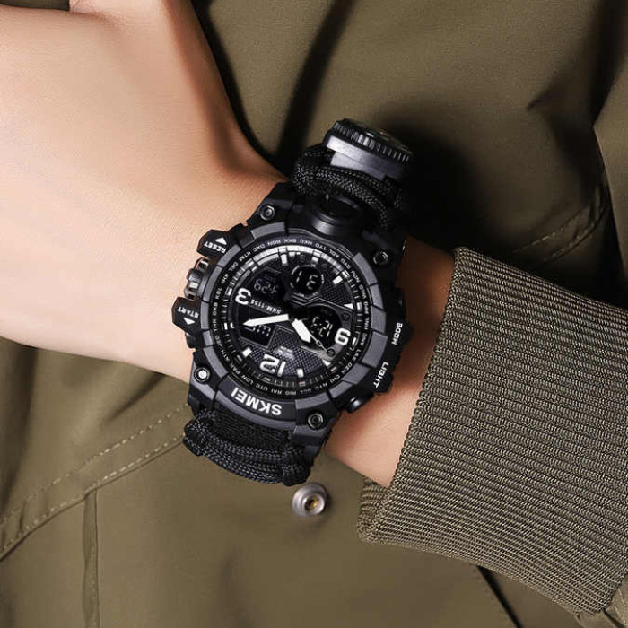 Годинник наручний чоловічий SKMEI 1155BKBK PARACORD