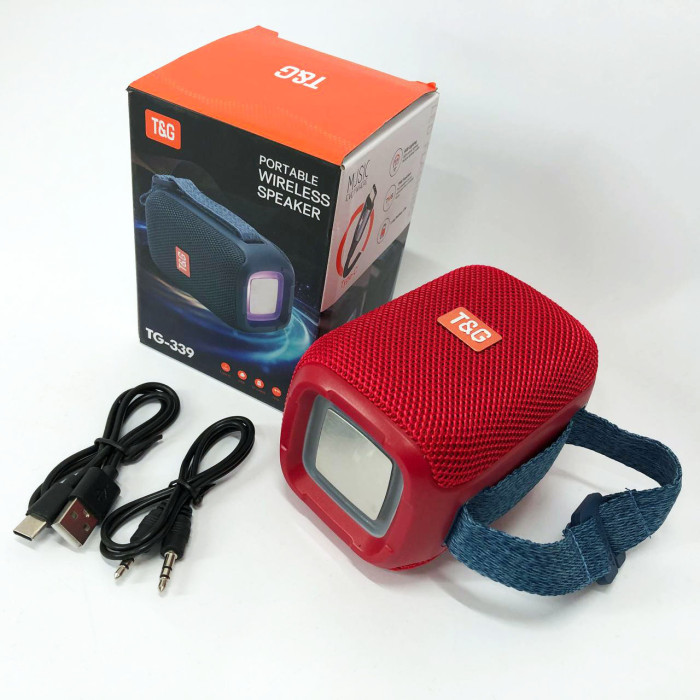 Портативна Bluetooth колонка TG339 5W з RGB підсвічуванням, Гучна блютуз колонка. Колір: червоний
