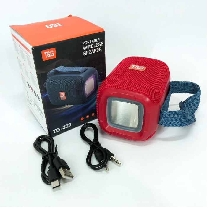 Портативна Bluetooth колонка TG339 5W з RGB підсвічуванням, Гучна блютуз колонка. Колір: червоний