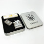 Дугова електроімпульсна запальничка USB Україна (металева коробка) HL-449. Колір: чорний