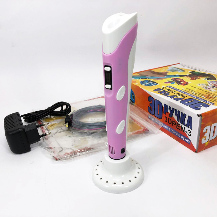 3D ручка Smart 3D Pen 2 c LCD дисплеєм, 3D ручка для розвитку уваги. Колір: рожевий