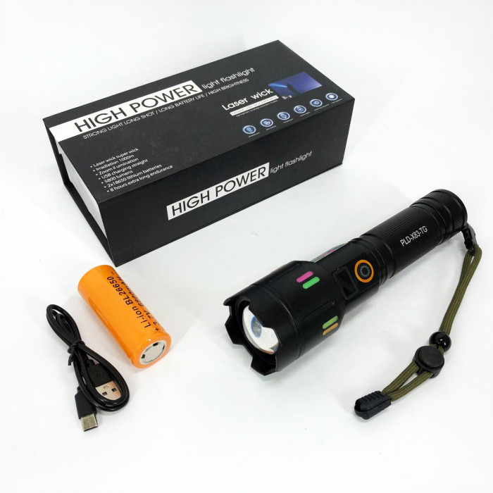 Ліхтар NIGHT VISION FLUORESCENCE X83 WHITE LASER PM30-TG, світлодіодний ручний акумуляторний портативний