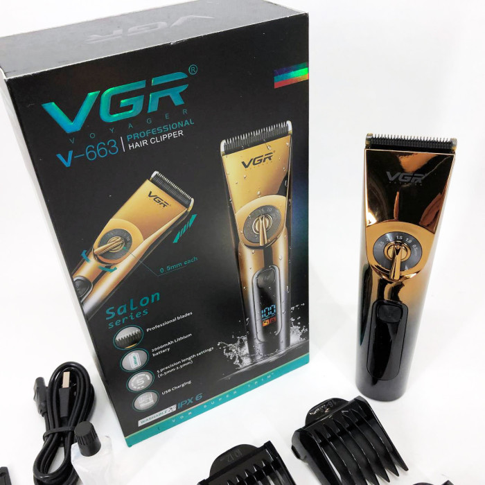 Професійна бездротова машинка для стрижки VGR V-663 тример для волосся, бороди та вусів
