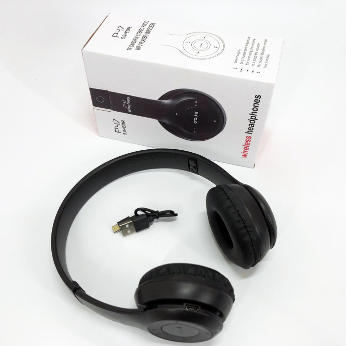 Бездротові навушники Bluetooth Wireless Headset P47 Black Гарнітура для ПК, телефону з мікрофоном