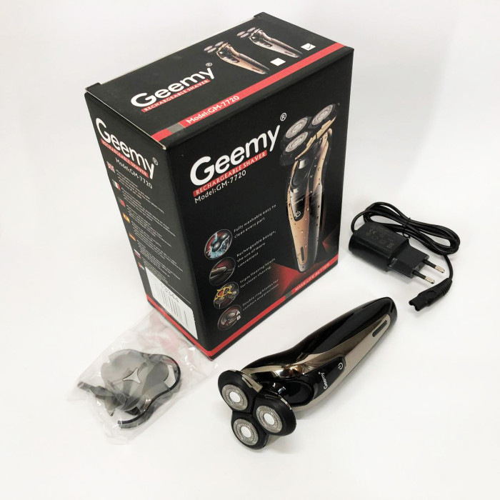 Електробритва Gemei GM-7720 - професійна, бездротова, потужна чоловіча бритва з головками, що плавають