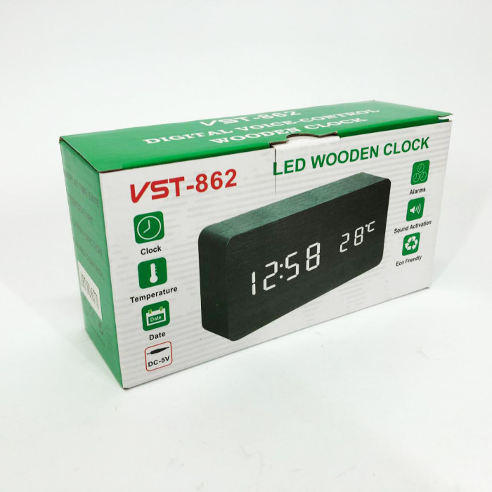 Годинник настільний VST-864 з червоним підсвічуванням, Світлодіодний настільний дорожній електронний годинник