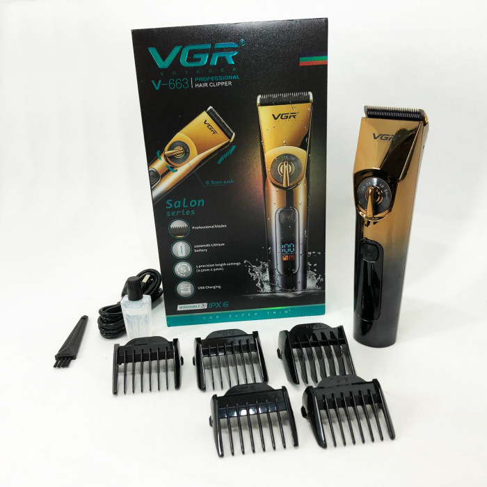 Професійна бездротова машинка для стрижки VGR V-663 тример для волосся, бороди та вусів