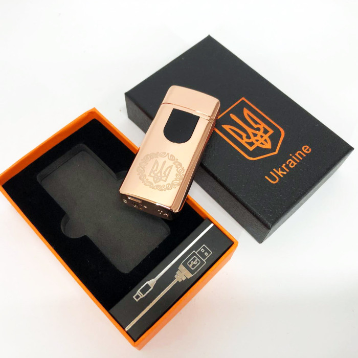 Електрична та газова запальничка Україна із USB-зарядкою HL-435, запальничка незвичайна. Колір: золотий
