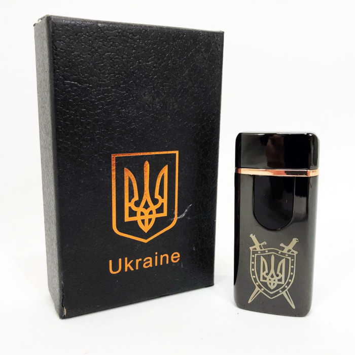 Електрична та газова запальничка Україна з USB-зарядкою HL-432, сенсорна запальничка. Колір: чорний