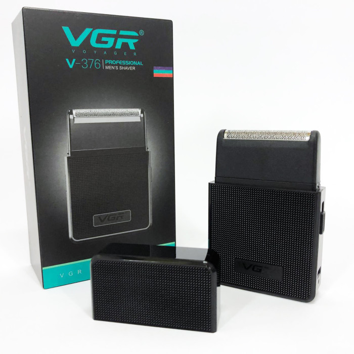 Електробритва VGR V-376 BLACK шейвер, Бюджетна машинка для стрижки бороди, Бездротова електробритва