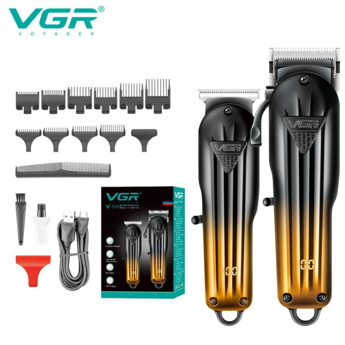 Комплект VGR 2 в 1 V-646 акумуляторна машинка для стрижки та триммер