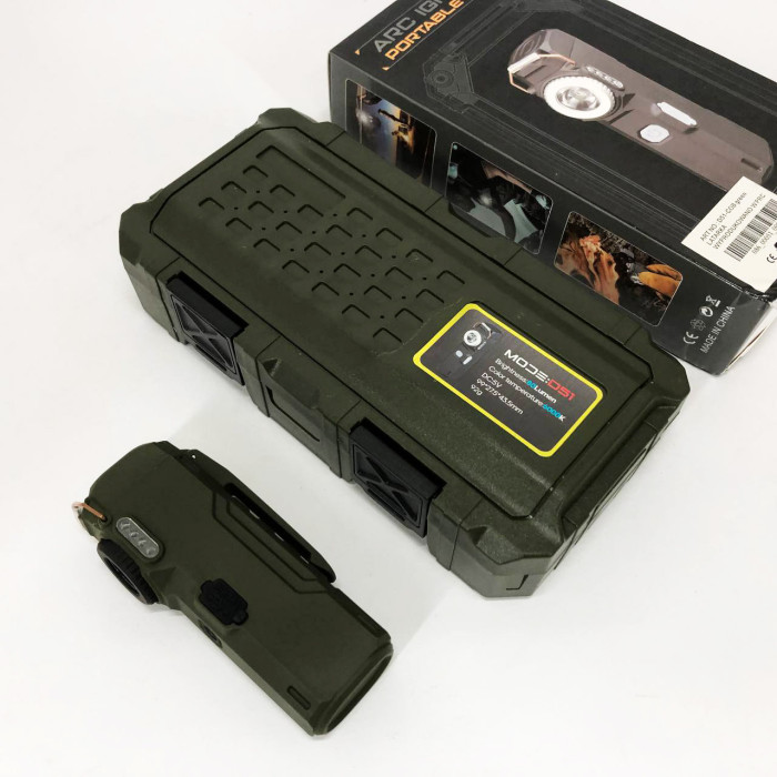 Ліхтарик-запальничка армійська MULTIFUNCTIONAL D51-COB, Запальничка на подарунок в упаковці. Колір: зелений