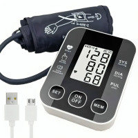 Автоматичний тонометр для вимірювання тиску з роботою від батарей USB РК-дисплеєм індикатором заряду