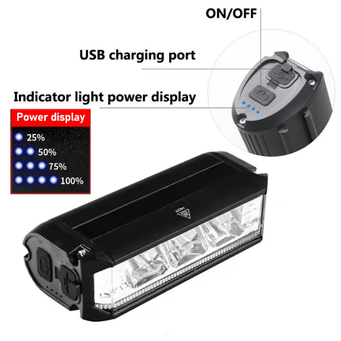Велофара потужна EOS610-3LED, 900LM