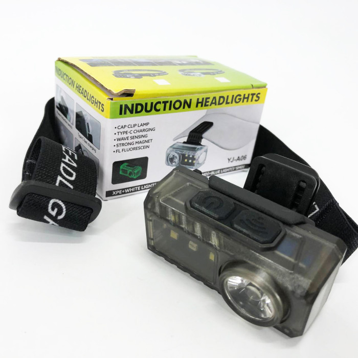 Ліхтар налобний YJ-A06-LED+6SMD, Тактичний ліхтар з червоним світлом на каску, Головний ліхтарик
