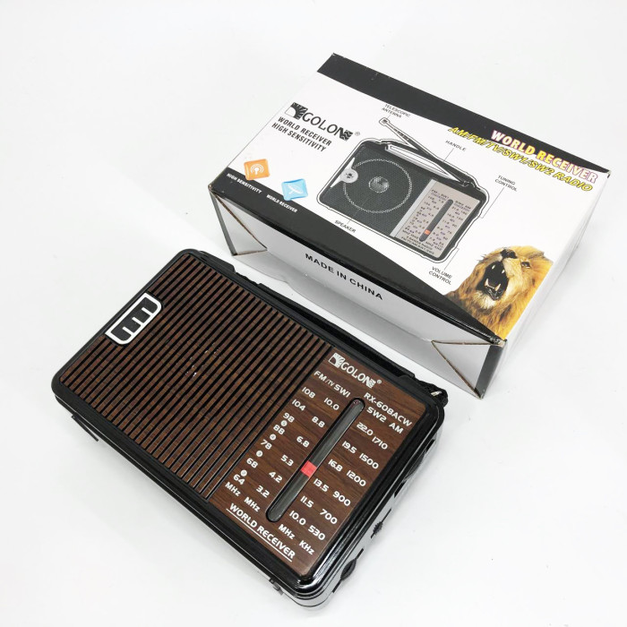 Радіоприймач GOLON RX-608 всехвильовий на батарейках + підтримка USB/microSD/MP3/WMA