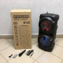 Колонка ZQS-8201 Бездротова переносна акустична Bluetooth з підсвічуванням мікрофоном AUX пульт Д/У