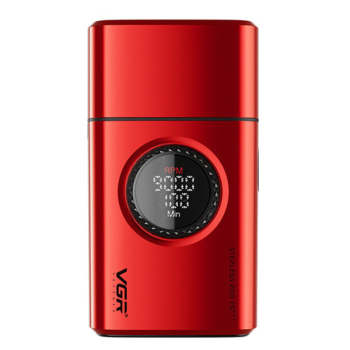 Електробритва VGR V-378 RED шейвер, подвійне лезо + триммер, регулювання потужності 7000-9000 RPM