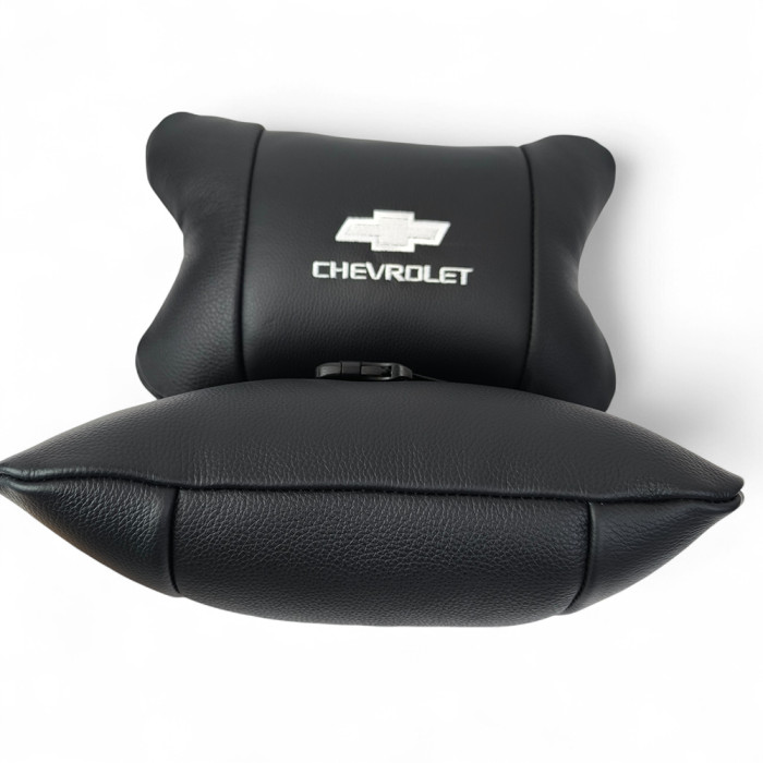 Автомобільні подушки Chevrolet з натуральної італійської шкіри + шкіряний брелок у подарунок