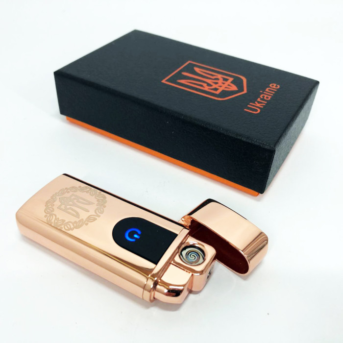 Електрична та газова запальничка Україна із USB-зарядкою HL-435, запальничка незвичайна. Колір: золотий