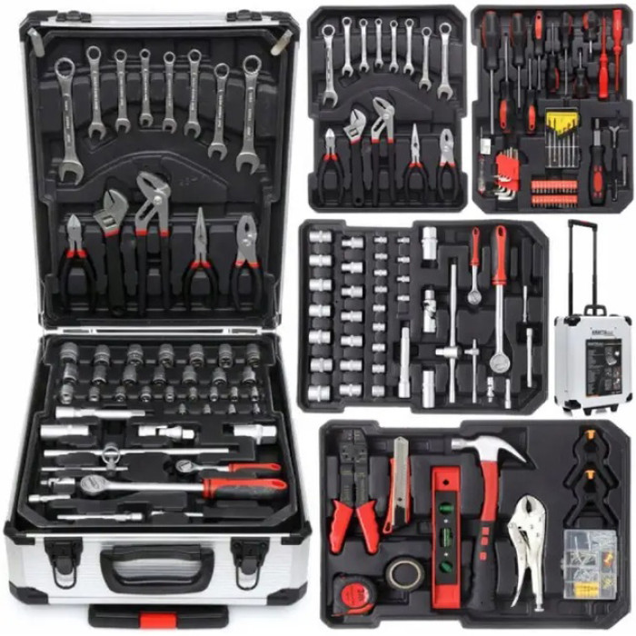 Професійний набір інструментів Tools Set KRAFFTEC у валізі з тріскачкою із 408 предметів