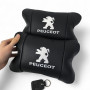Набір подушок Peugeot із шкіри + брелок у подарунок, Автоподушки з вишивкою