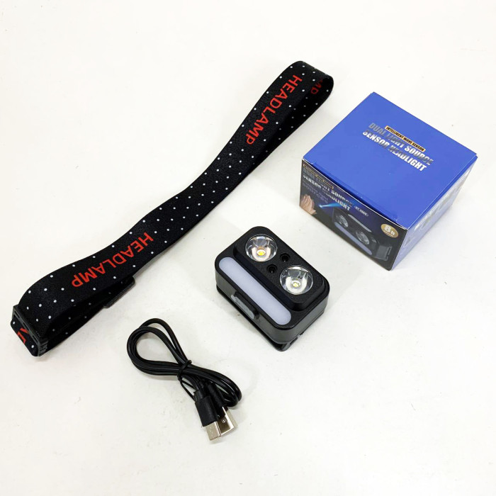 Ліхтар налобний 2069-XPG+XPG+5SMD Motion sensor