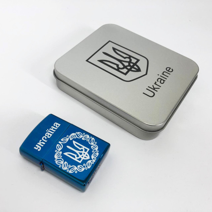 Дугова електроімпульсна запальничка USB металева коробка HL-447. Колір: синій