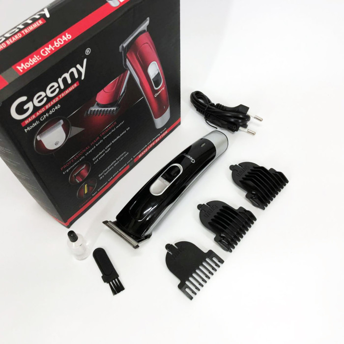 Машинка для стрижки волосся Gemei GM-6046, Практична машинка для стрижки волосся. Колір: чорний