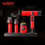 Набір VGR STEPLERSS RPO 4 IN 1 RED, триммер, машинка для стрижки, електробритва, фен