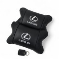 Набір автоподушок Lexus шкіра Італія+ подарунок, Автоподушки Лексус з вишивкою