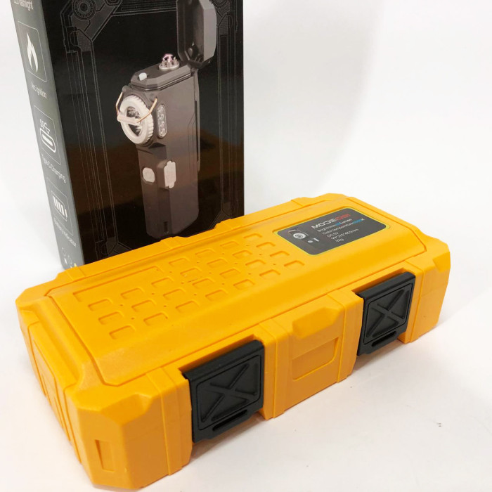 Ліхтарик-запальничка армійська MULTIFUNCTIONAL D51-COB електроімпульсна акумуляторна. Колір: жовтий