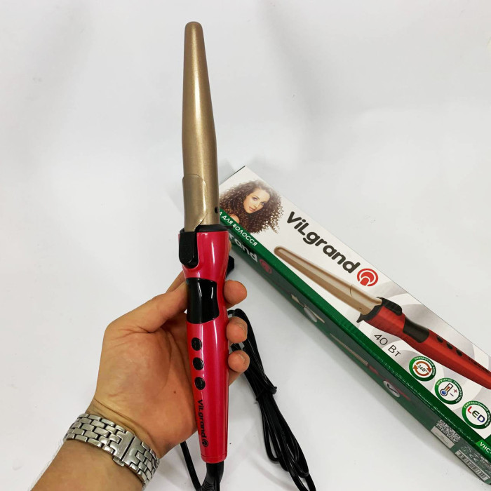 Плойка конусна ViLgrand VHC-3041LC. Колір: червоний