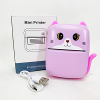 Портативний дитячий термопринтер з Bluetooth A8 Cat міні принтер для телефону Pink