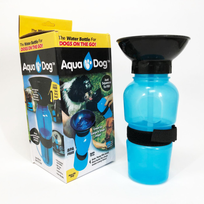 Поїлка для собак дорожня переносна Aqua Dog 537 мл портативна пляшка для великих та дрібних собак FS-97