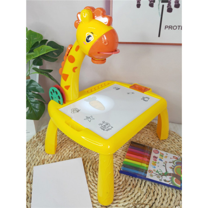 Дитячий стіл проектор для малювання з підсвічуванням Projector Painting. Колір жовтий