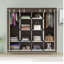 Складна тканинна шафа для одягу 170*45*170см Storage Rack, тканинна шафа для речей Коричнева