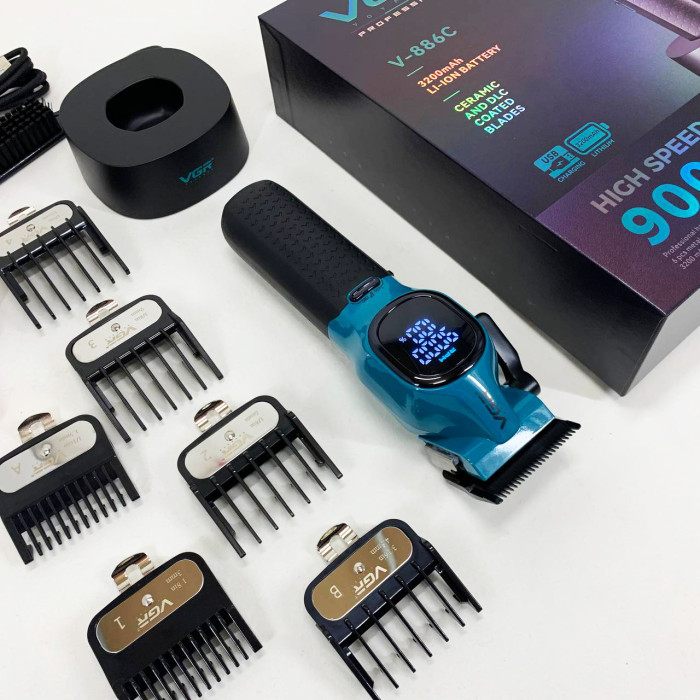 Машинка для стрижки акумуляторна VGR V-886C BLUE