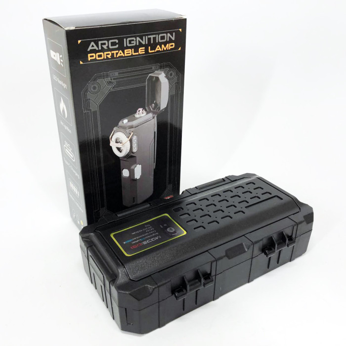 Ліхтарик-запальничка армійська MULTIFUNCTIONAL D51-COB, Запальнички подарунки для чоловіків. Колір: чорний